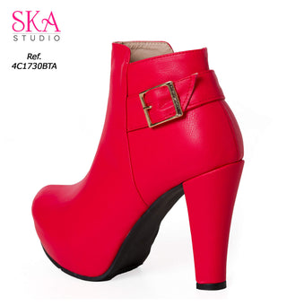 Botines De Tacón Cono 4C1730BTA - Rojo