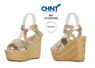 Sandalia Plataforma Yute Metalizadas 7C1597SPA - Dorado