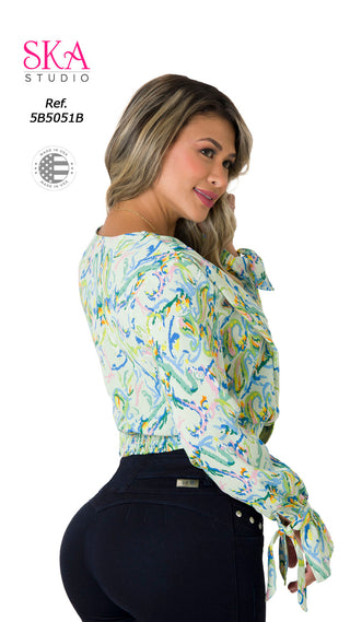 Blusa Con Manga Acampanada 5B5051B - Estampado