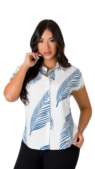 Blusa Con Cuello Camisero Y Botones 7B5562B - Estampado