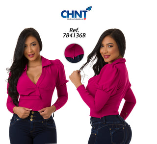 Blusa Manga Larga 7B4136B - Fucsia