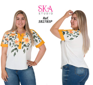 Blusa Manga Corta Con Estampado 5B2785P - Estampado