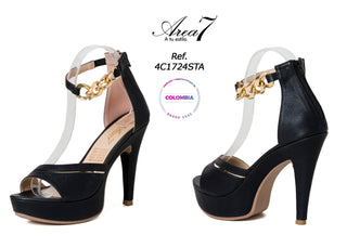 Sandalia de tacón cono 4C1724STA - Negro