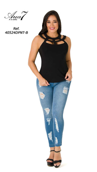Ireland Jeans Skinny Levanta Cola Tiro Alto 40524DPNT-B - Azul Claro