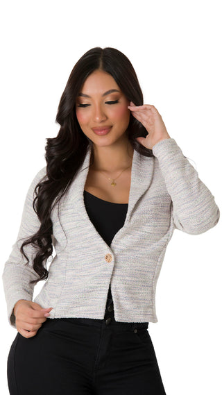 Blazer Con Un Botón 7B5096BL - Estampado