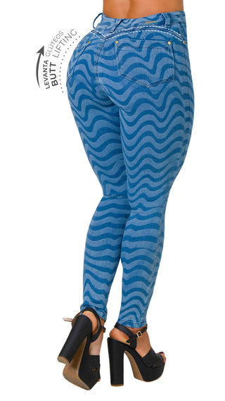 Jean Levanta Cola Skinny Secret Love 21380PDP-B - Azul Oscuro