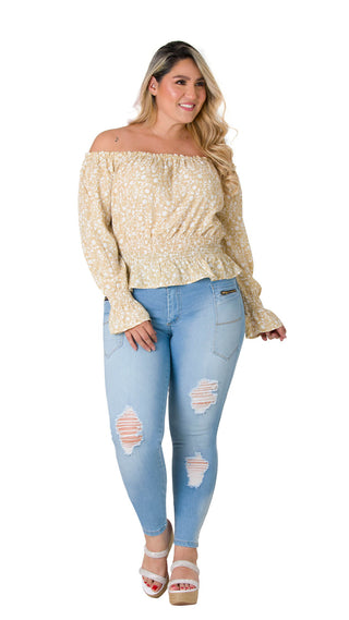 Blusa Cuello Bandeja 7B5986B - Estampado