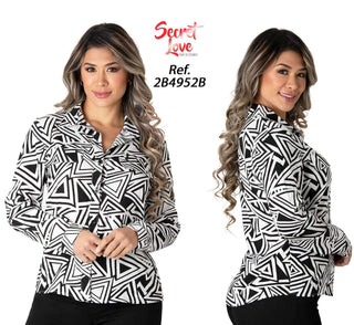 Blusa Camisera Con Botones Delanteros 2B4952B - Estampado