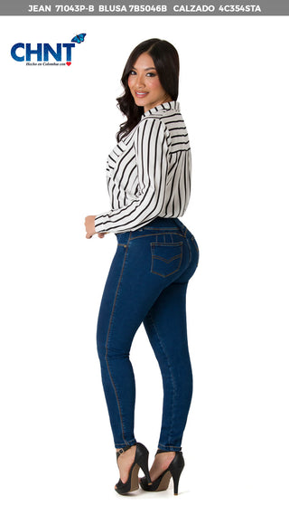 Gloria Jeans Levantacola Bota Skinny 71043P-B - Azul Medio