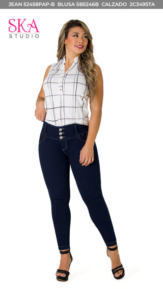 Blusa A Cuadros Sin Mangas 5B5246B - Estampado