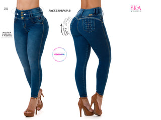 Giovanny Jeans Levantacola Bota Skinny 52301PAP-B - Azul Medio