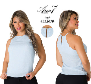 Blusa Estilo Halter 4B5207B - Azul Claro