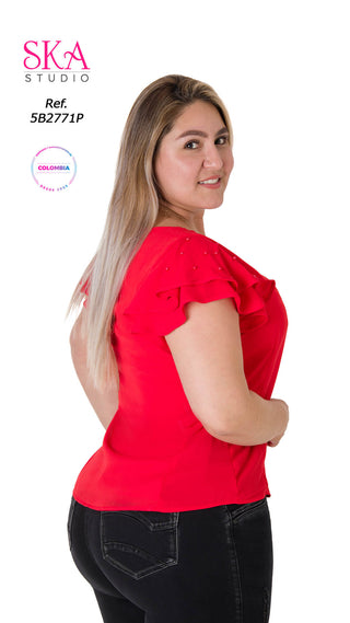 Blusa Manga Corta 5B2771P - Rojo