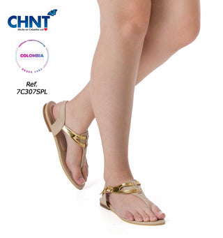 Sandalia Plana  7C307SPL - Beige
