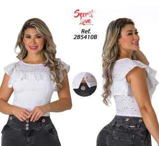 Blusa Con Boleros 2B5410B - Blanco
