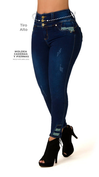 Fredelia Jeans Levantacola Bota Tobillero 40318PAT-B - Azul Oscuro