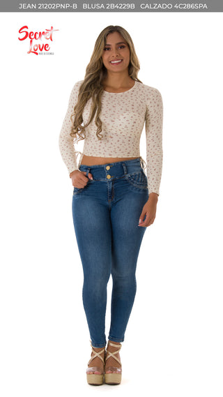 Blusa Cuello Redondo Manga Larga 2B4229B - Estampado