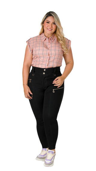 Blusa Cuello Camisero 5B5961B - Estampado