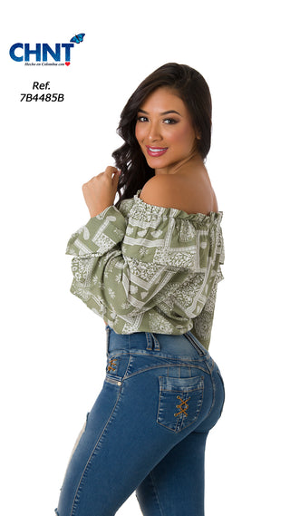 Blusa Manga Larga 7B4485B - Estampado
