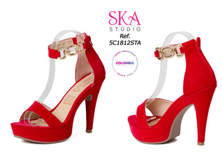 Sandalias de tacÃ³n cono 5C1812STA - Rojo