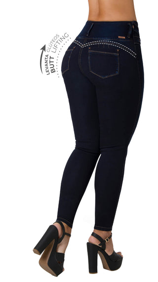 Jeans levanta cola skinny secret love 21377PAP-B - Petroleo