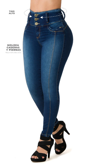 Jenna Jeans Levantacola Bota Skinny  71197PAP-N - Azul Oscuro