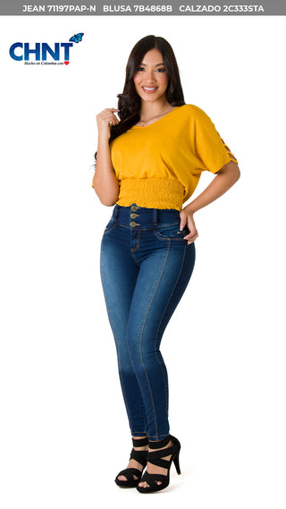 Blusa Con Manga En Escalera 7B4868B - Mostaza