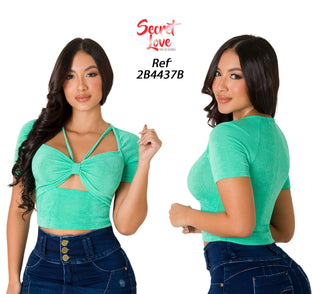 Blusa Manga Corta 2B4437B - Verde