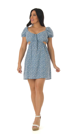 Vestido Corto Con Estampado Floral 4V4470MN - Estampado