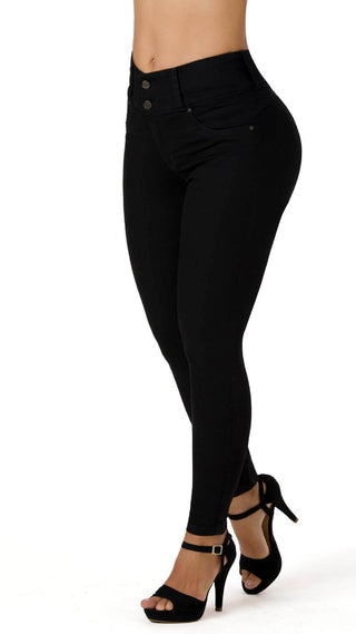 Isaias Jeans Skinny Levanta Cola Tiro Alto 4999P-N - Negro