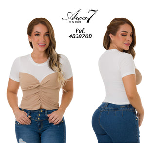  Blusa  Combinacion De Colores 4B3870B - Beige