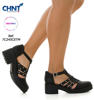 Zapato Tacon Medio 7C245CETM - Negro