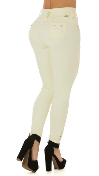 Isern Jeans Skinny Levanta Cola Tiro Alto 40284DPAT-B - Amarillo
