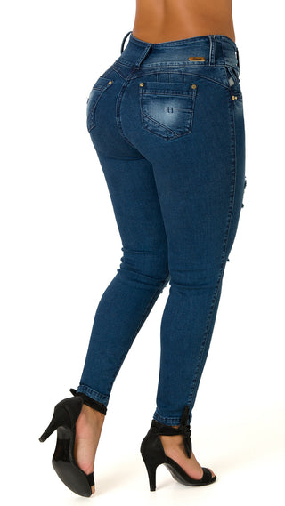 Hodge Jeans Skinny Levanta Cola Tiro Alto 71184DPNP-B - Azul Oscuro