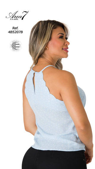 Blusa Estilo Halter 4B5207B - Azul Claro