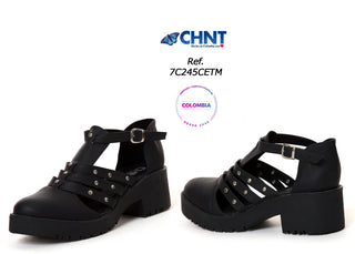 Zapato Tacon Medio 7C245CETM - Negro