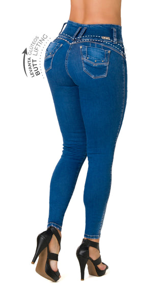 Gardjo Jeans Levantacola Bota Skinny 71023DPAP-B - Azul Medio