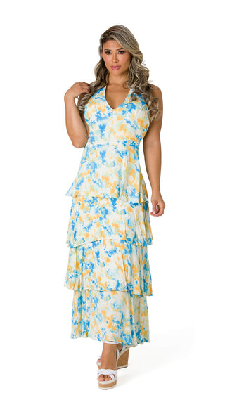  Vestido Maxi Escalonado 4V5412MX - Estampado