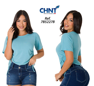 Blusa Cuello Redondo 7B5227B - Azul