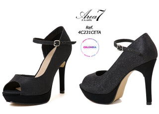 Calzado Modelo Tacon 4C231CETA - Negro Escarchado