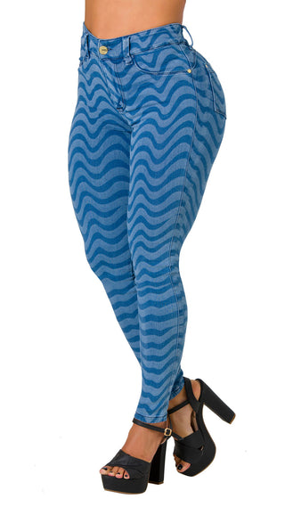 Jean Levanta Cola Skinny Secret Love 21380PDP-B - Azul Oscuro