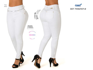Ginnie Jeans Levantacola Bota Skinny 71092PEP-B - Blanco
