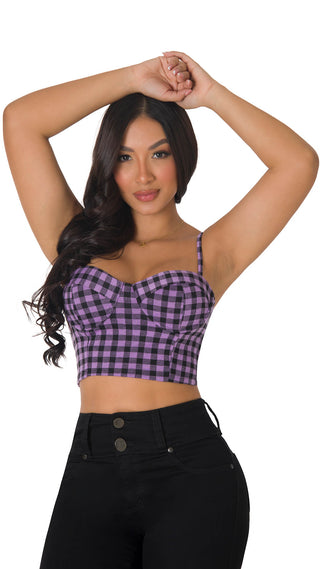 Blusa Estampada Con Escote Corazón 2B5064C - Morado