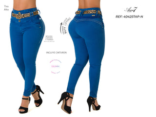 Kamiyah Jeans Skinny Levanta Cola Tiro Alto 40425TAP-N - Azul Royal