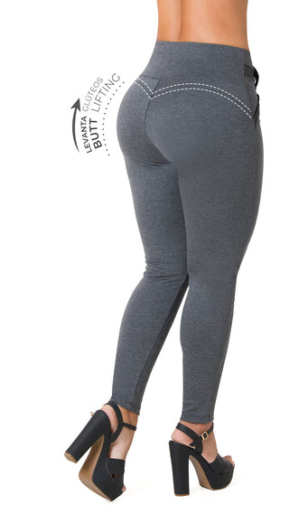 Leggings levanta cola ska 5L807BPCP-N - Gris
