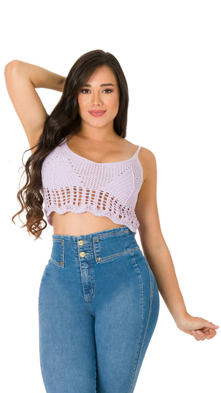 Blusa Tejida de Punto 4B4447C - Lila