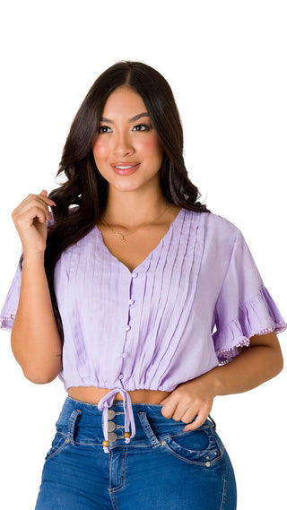 Blusa Con Botones Delanteros 7B5343B - Lila