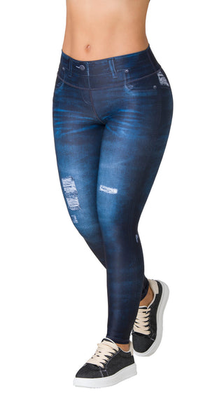 Leggings levanta cola tobillero ska 5L809BPNT-B - Azul Oscuro