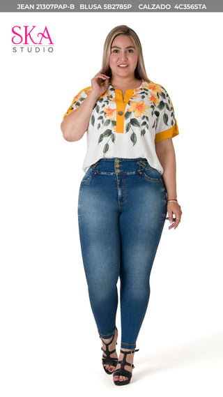 Blusa Manga Corta Con Estampado 5B2785P - Estampado
