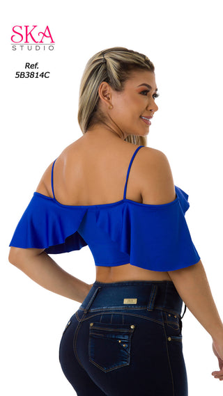  Blusa Manga Corta 5B3814C - Azul Royal